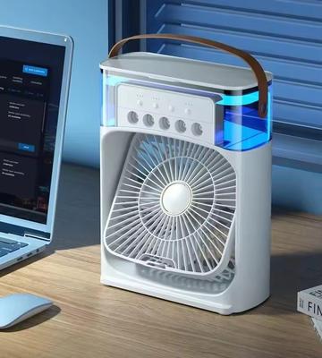 USB Rechargeable Desk Fan with Ice Cooling
