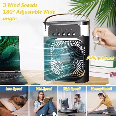 USB Rechargeable Desk Fan with Ice Cooling